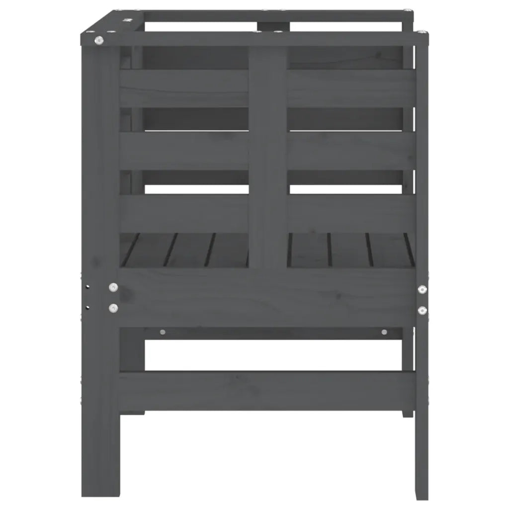 Sedie da Giardino 2pz Grigie 61,5x53x71cm Legno Massello Pino