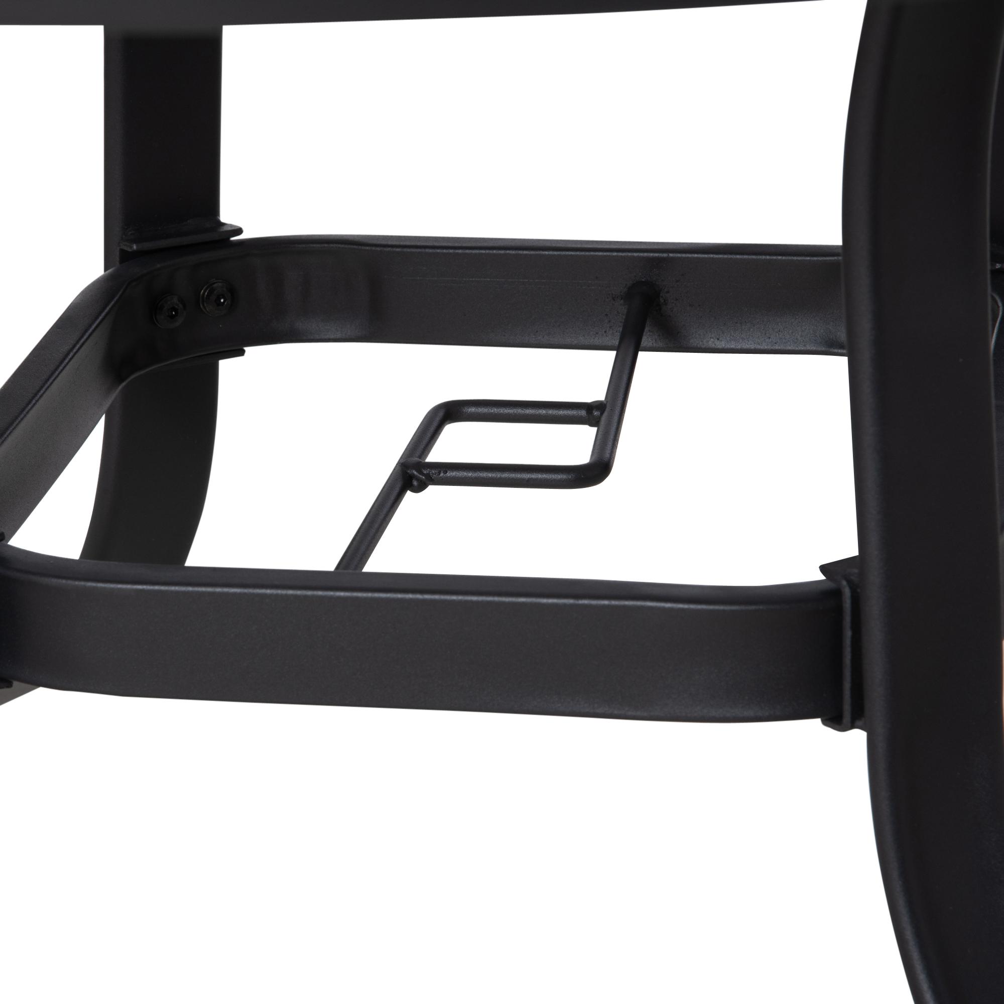 Tavolo da Giardino Ø106,5x71 cm in Acciaio e Vetro Nero