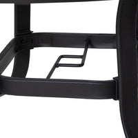 Tavolo da Giardino Ø106,5x71 cm in Acciaio e Vetro Nero