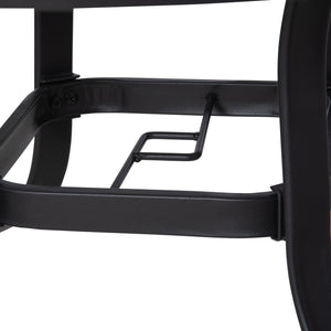 Tavolo da Giardino Ø106,5x71 cm in Acciaio e Vetro Nero