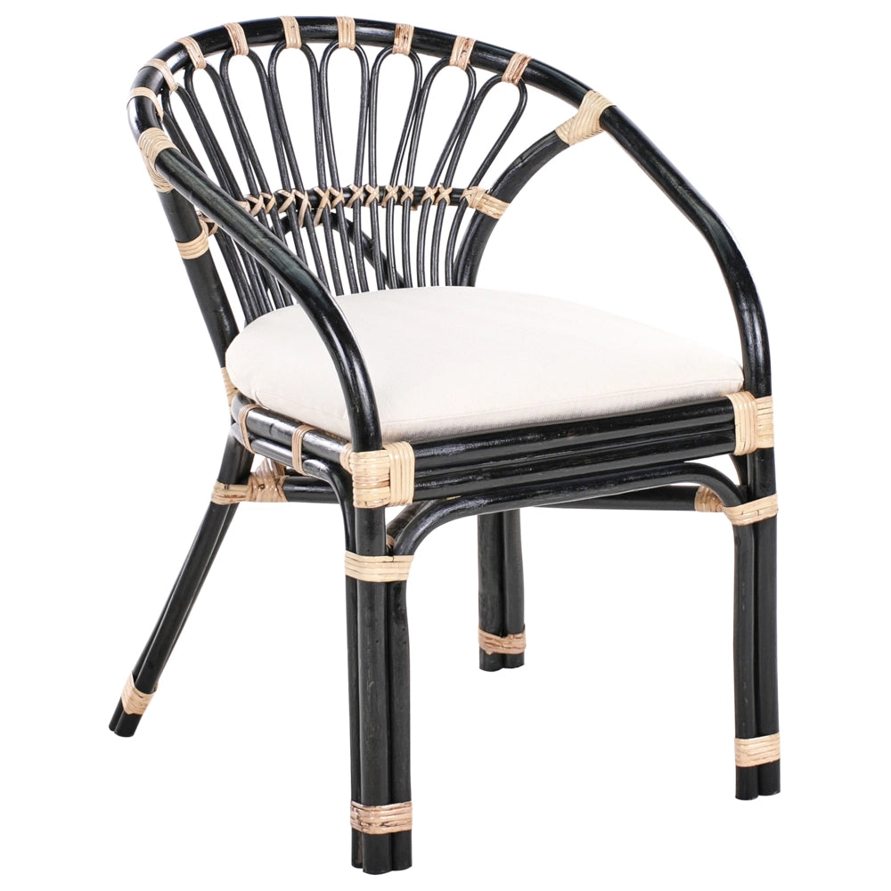 Set bistrot in rattan composto da 2 sedie con cuscini e tavolo fatto a mano nero set da balcone