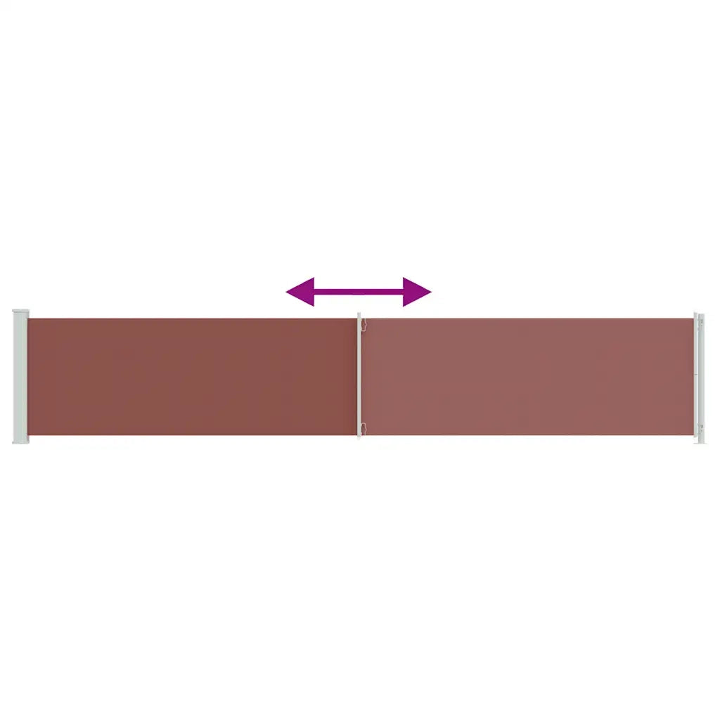 Tenda da Sole | Tenda laterale Retrattile per Patio 117x600 cm Marrone