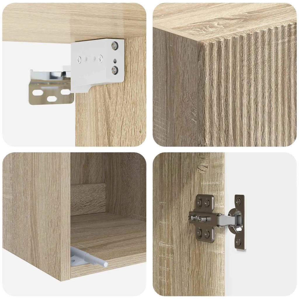 Mobiletto a muro Rovere Sonoma 33 x 34,5 x 90 cm 898417