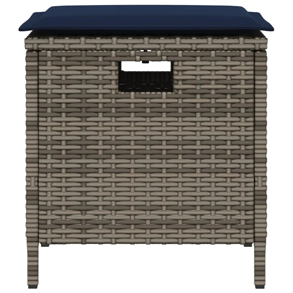 Set da Pranzo da Giardino 5 pz con Cuscini in Polyrattan Grigio 365424