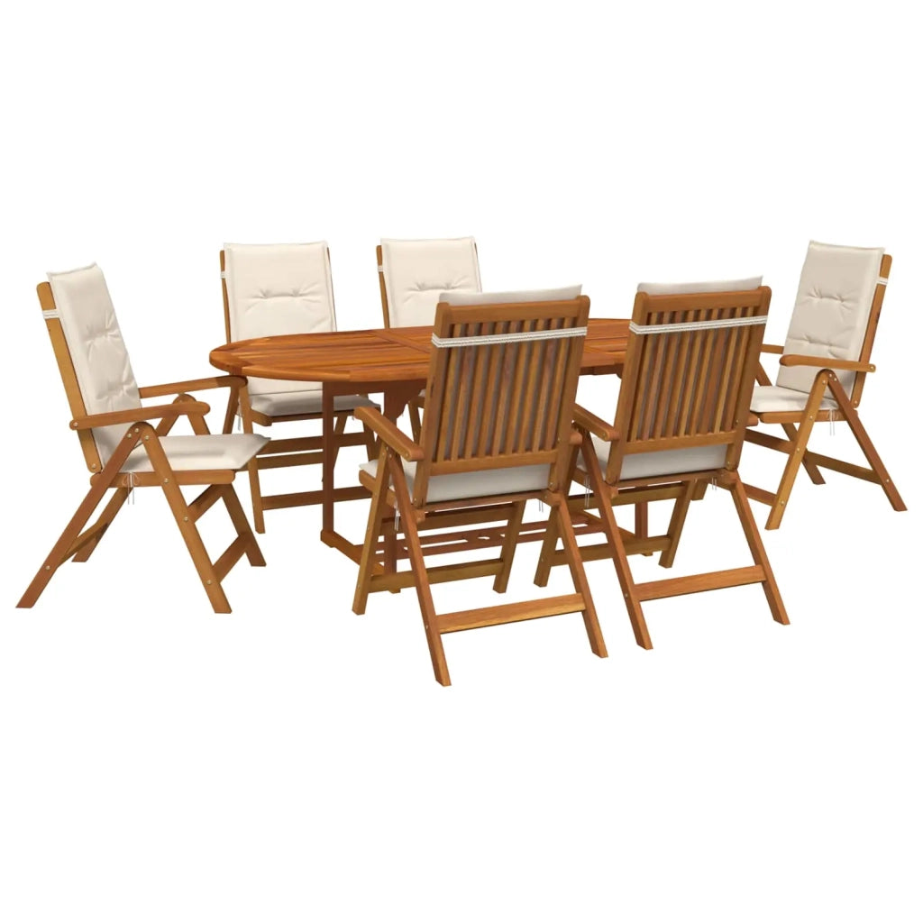 Set da pranzo da giardino 7 pezzi Naturale 3434488