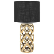 Lampada da Tavolo Base Dorata con Paralume Tamburo di colore ero abat jour  design moderno