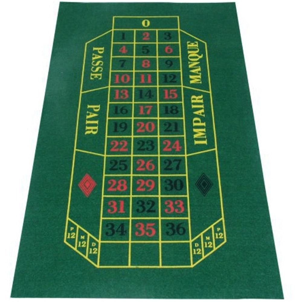 Trade Shop - Tappeto Da Tavolo Verde Feltro Per Roulette Gioco Pallina Casino Games -