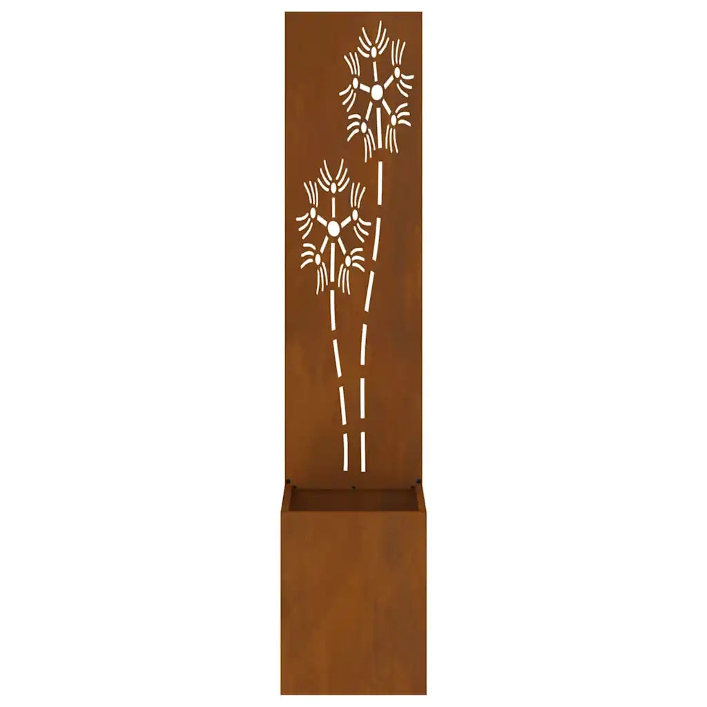 vidaXL Vaso da Giardino con Pannello Decorativo Ruggine 32 x 140 cm