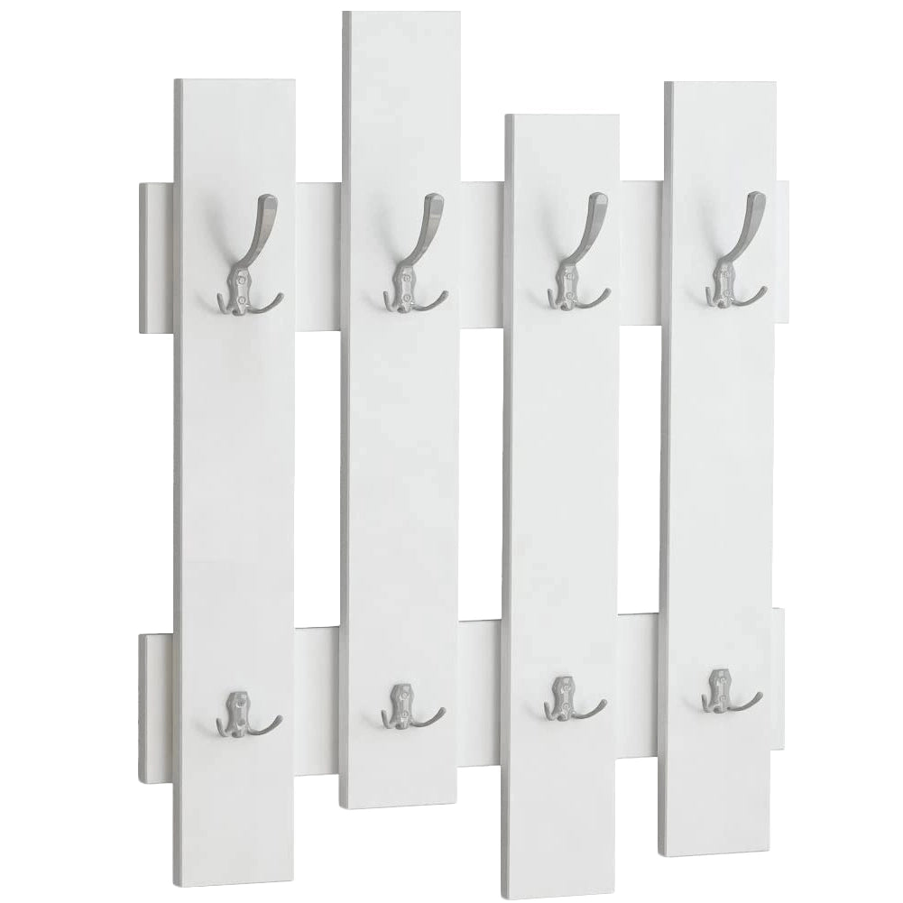 Appendiabiti da Muro 64x4x79 cm Attaccapanni con Montaggio a Parete in Legno Bianco