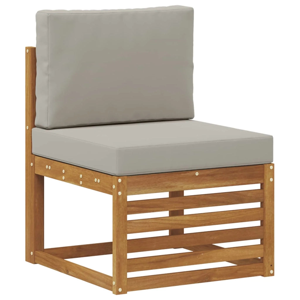 Set divani con cuscino 6 pcs Grigio Naturale e Chiaro 3374376