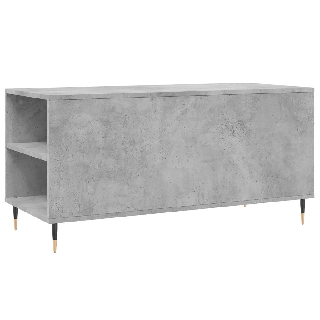 Tavolino Salotto-Tavolino da soggiorno-Tavolo Grigio Cemento 102x44,5x50cm Legno Multistrato 888141