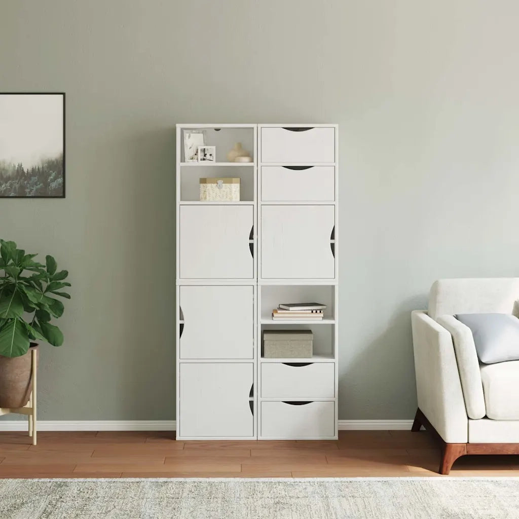 Armadietti Laterali 4 pz ODDA Bianco 40x24x79 cm Legno di Pino 3365349