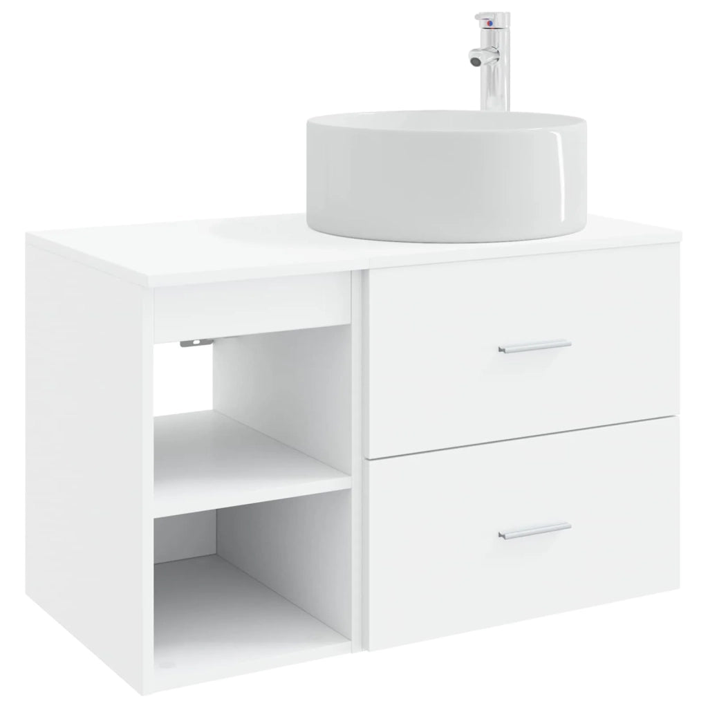Set di mobili per il bagno 2 pcs Bianco Legno ingegnerizzato 3403928