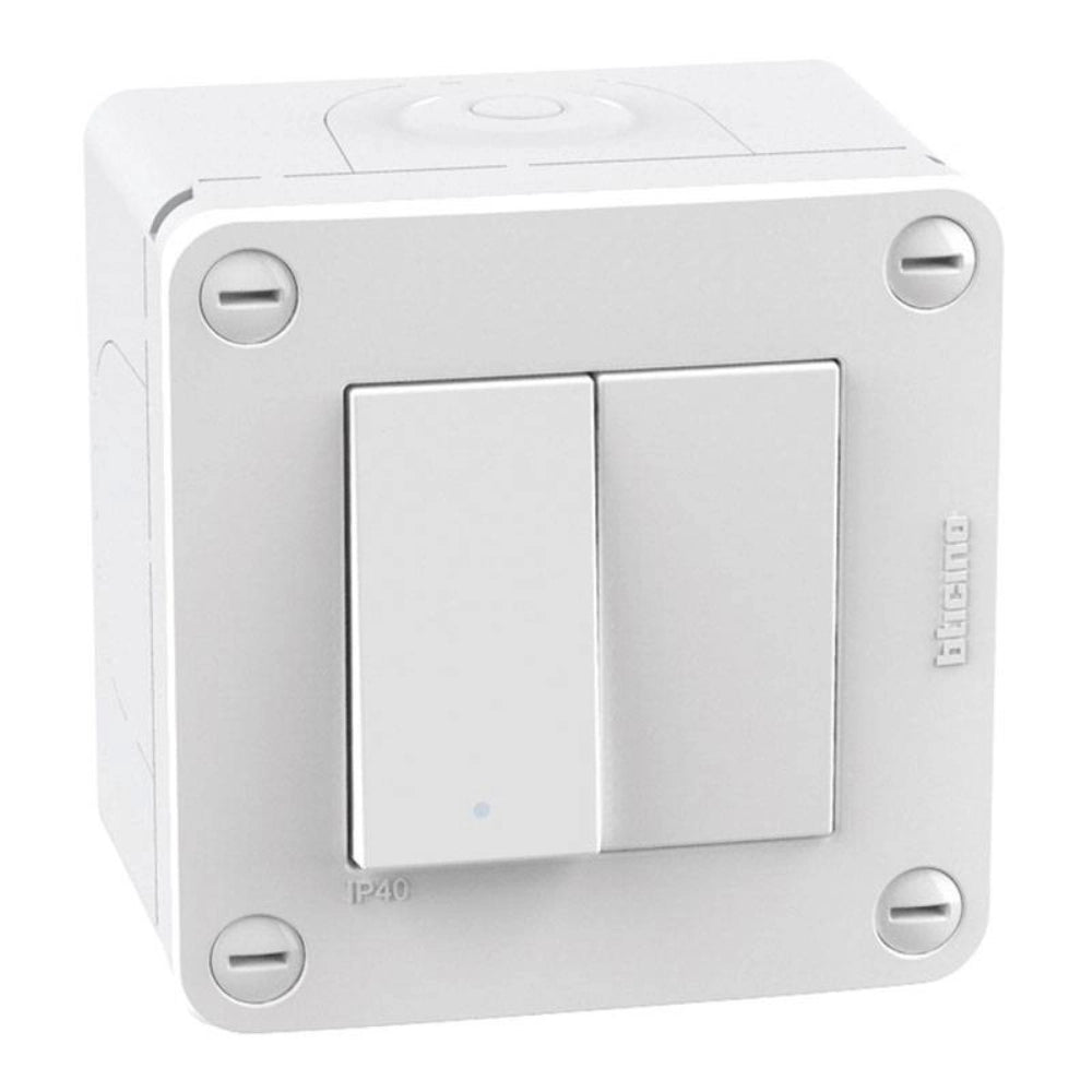 bticino serie matixgo pulsante assiale unipolare illuminabile 10a 250vac *** colore grigio, confezione 1