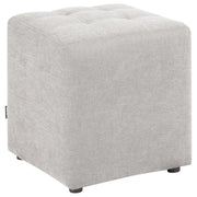 Poggiapiedi in Tessuto Grigio Chiaro Quadrato 37 x 37 cm