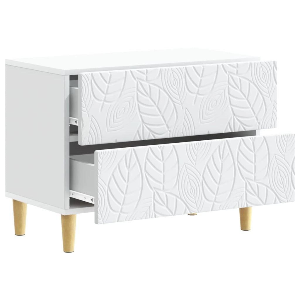 Comodino Bianco 62 x 34,5 x 48 cm Legno ingegnerizzato 895005