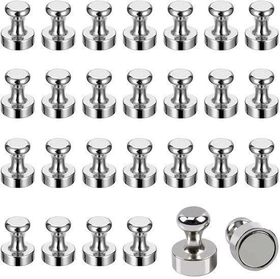 26 pezzi di magneti neodymium extra forti, magneti per lavagne magnetiche. Inclusa scatola di conservazione per lavagne magnetiche, magneti a cilindro, lavagne bianche e frigoriferi.