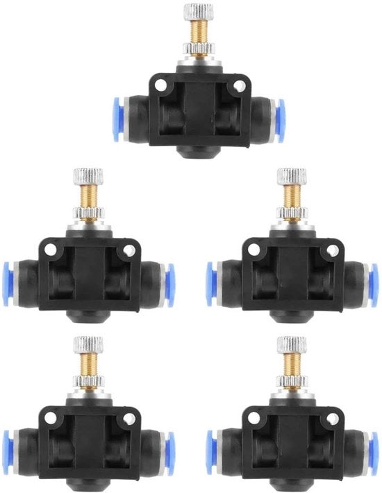 Pompa di aria per serramenti - Regolatore di pressione dell'aria - 5 pezzi - 6 mm - Connesseur rapido - Per uso domestico e industriale - Materiale plastico