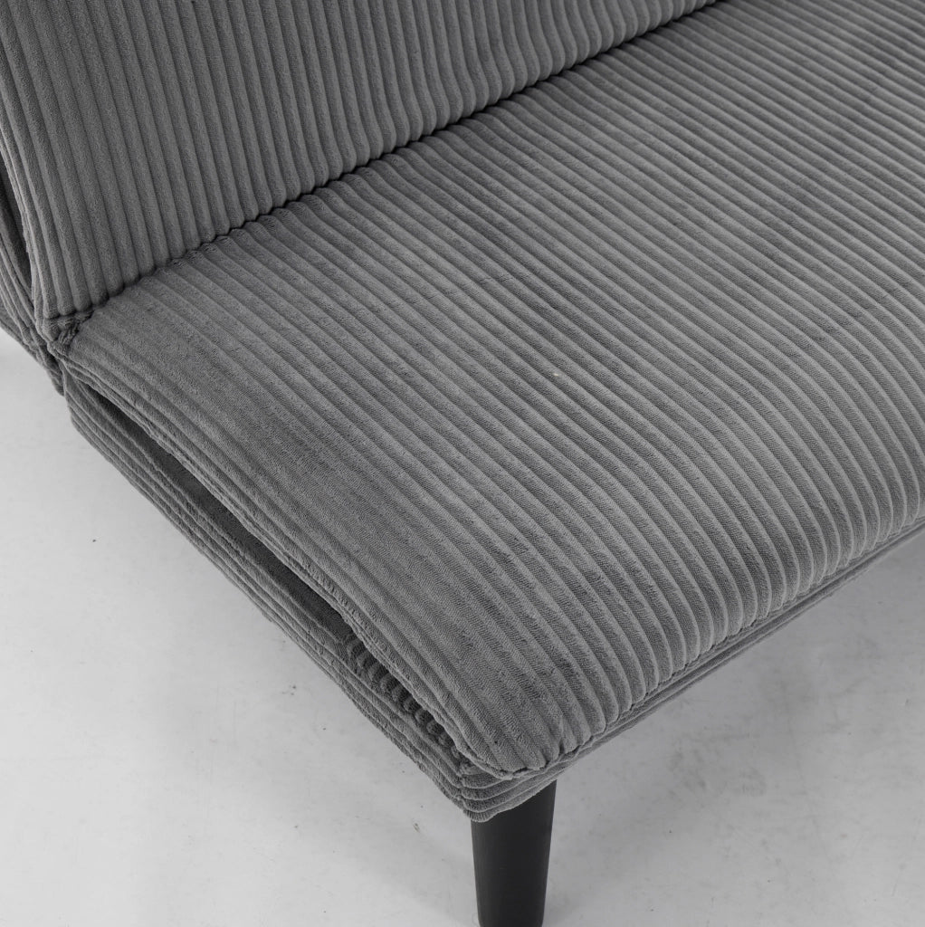 Divano letto 2 posti 167x84x67 cm grigio， velluto a coste， salvaspazio