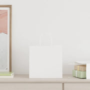 vidaXL Sacchetti di Carta 250 pz con Manici Bianchi 26x17x25 cm