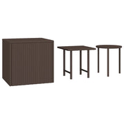 Tavolini 3 pz | Tavolo laterale Marroni in Polyrattan