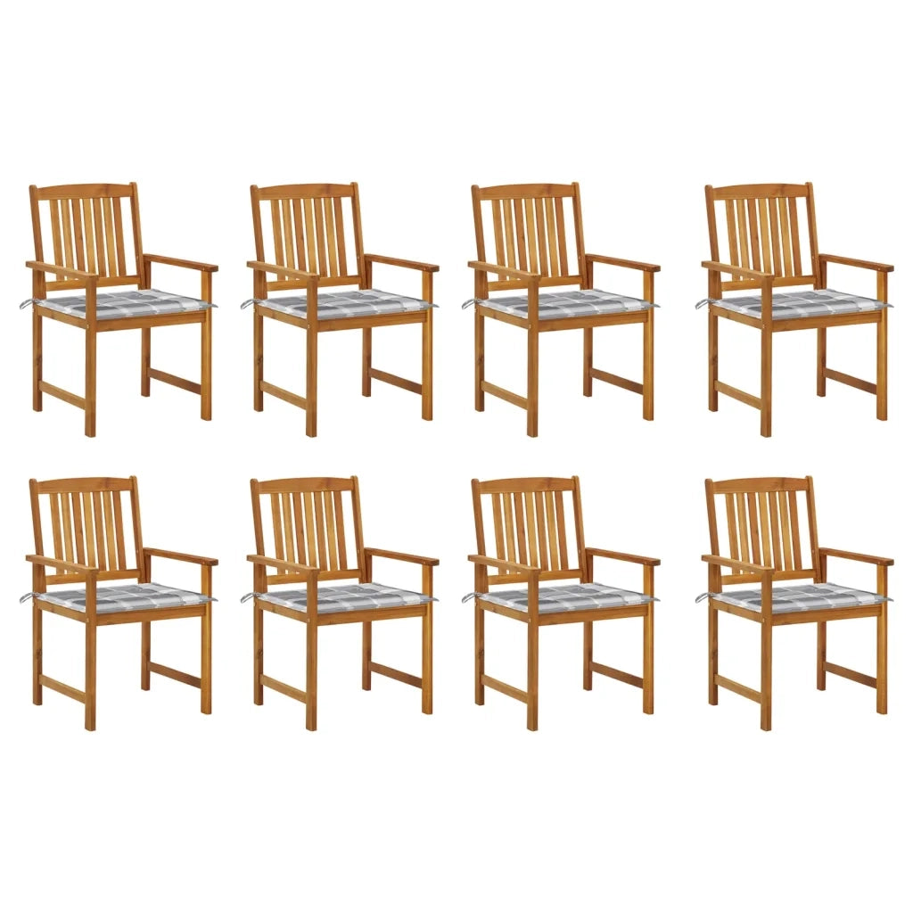 Sedie da Giardino con Cuscini 8 pz in Legno Massello di Acacia cod mxl 25542