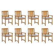 Sedie da Giardino con Cuscini 8 pz in Legno Massello di Acacia cod mxl 25542