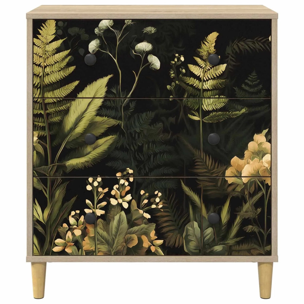 Cassettiera RHENEN Stampa tropicale 66 x 36,5 x 75 cm Sonoma 8007349