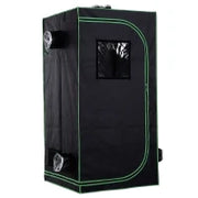 Tenda Idroponica in Oxford 600D con 5 Prese d'Aria Regolabili e Finestra, Serra Idroponica per Coltivazione con Foro per Cavi da Interno, 80x80x160 cm, Nero