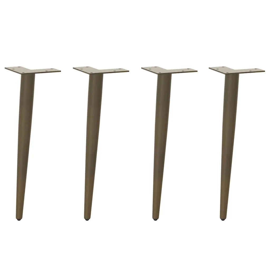 Set di 4 gambe robuste per tavolino da caffè coniche con piedini regolabili 30-31 cm in acciaio naturale 02_0056808