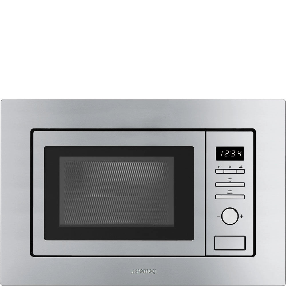Smeg fmi017x forno a microonde da incasso, estetica universale, inox, 17 litri