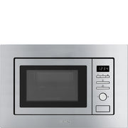 Smeg fmi017x forno a microonde da incasso, estetica universale, inox, 17 litri