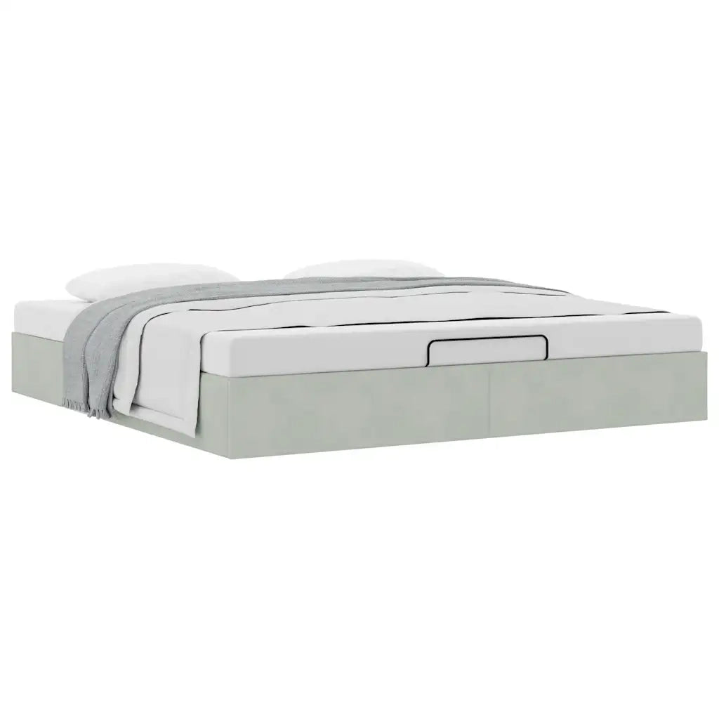 Letto matrimoniale | Letto per adulti | Struttura Letto Pouf senza Materasso 200x200 cm in Velluto