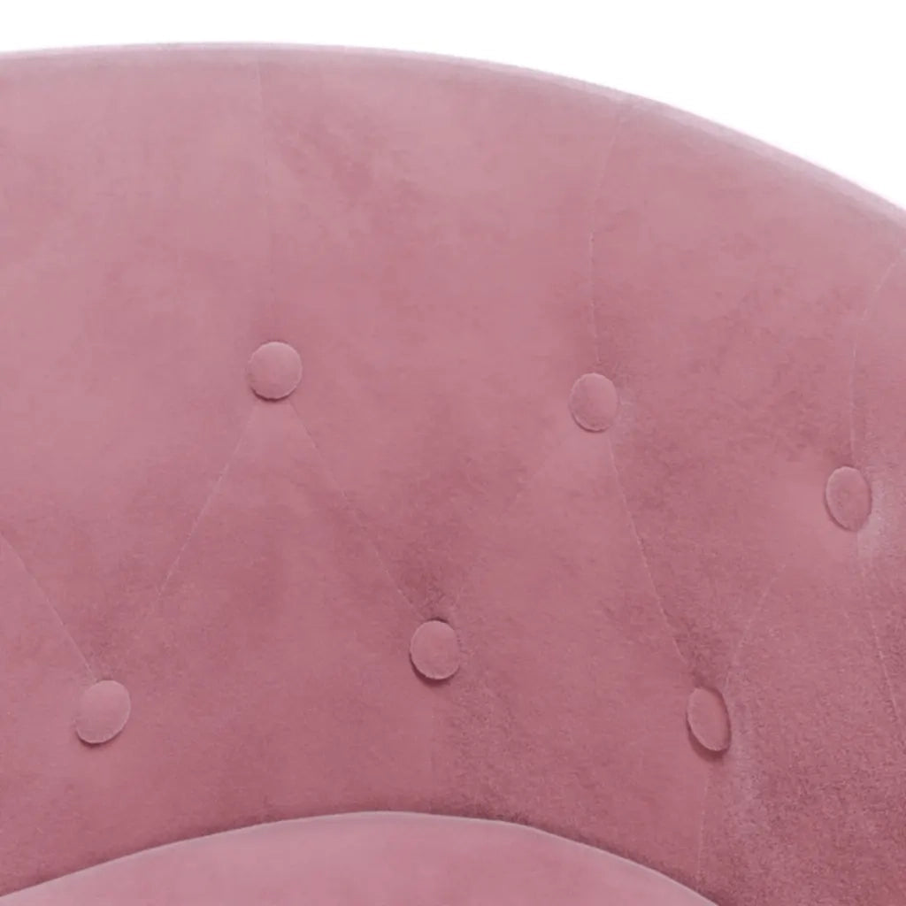 Divano Sedia-Poltrona Cabriolet con Poggiapiedi Rosa in Velluto 742809