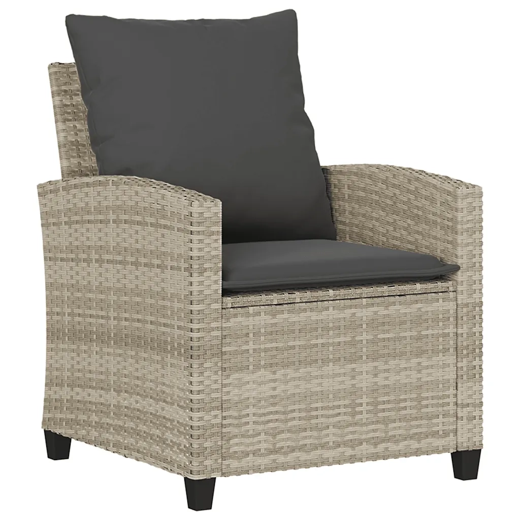 Set Divano da Giardino 4pz con Cuscini Grigio Chiaro Polyrattan 4103868