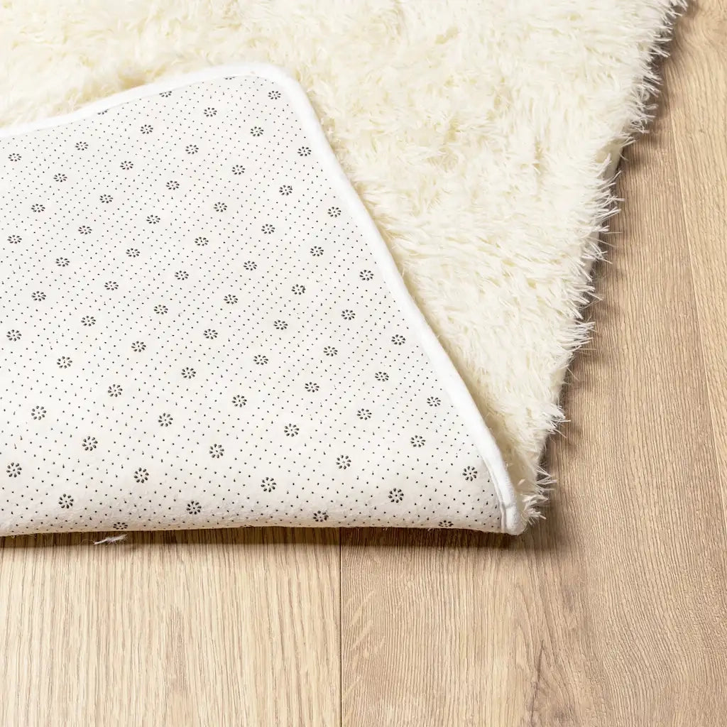 Tappeto Shaggy a Pelo Lungo NAVARRA Crema 160x160 cm poliestere 4102871