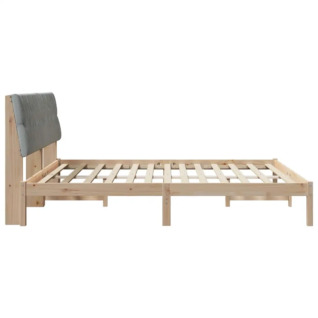 Letto con Testiera Rivestita con testiera Marrone 180 x 200 cm 3394383