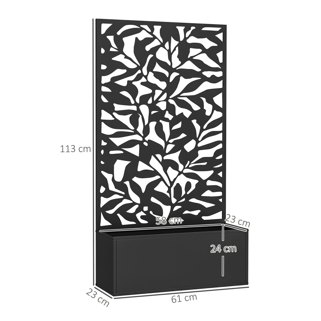 Fioriera con traliccio ¨C Xylo ¨C Metallo nero 61x23x113 cm