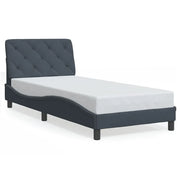 Letto singolo | Letto per adulti | Giroletto senza Materasso Grigio Scuro 90x190 cm Velluto