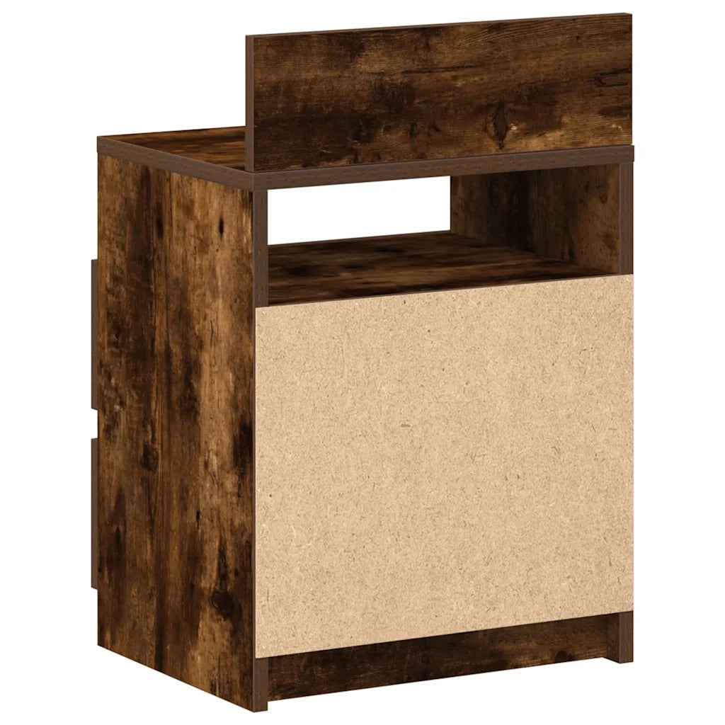 Comodino con 2 Cassetti Rovere Fumo 40x33x60 cm 858568