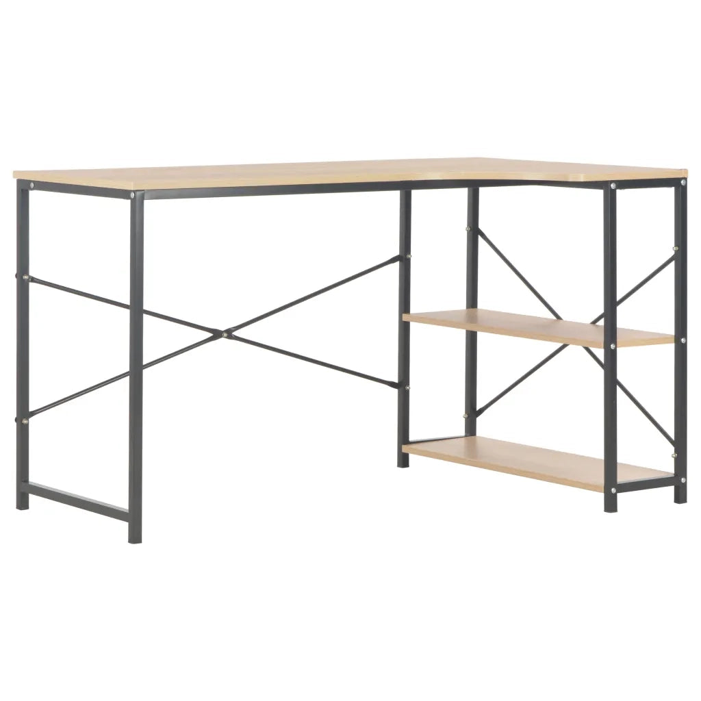 Scrivania per Computer Nera e Rovere 120x72x70 cm 20264
