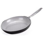Moneta 0005390130 Armonia Finegres Padella 30 cm Alluminio Forgiato Rivestimento Antiaderente Naturale Senza PTFE PFAS PFOA Nichel Full Induction per Tutti i Piani Cottura incluso Induzione Manico Acciaio Inox Fissato con Rivetti colore Nero