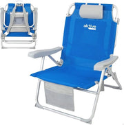 Beach Chair con 5 posizioni e cuscino - Sedie da spiaggia pieghevole per comfortevole relax