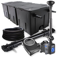 Set Filtro a 3 camere 90000l Chiarificatore UVC 72W Pompa NEO10000 80W Tubo Fontana