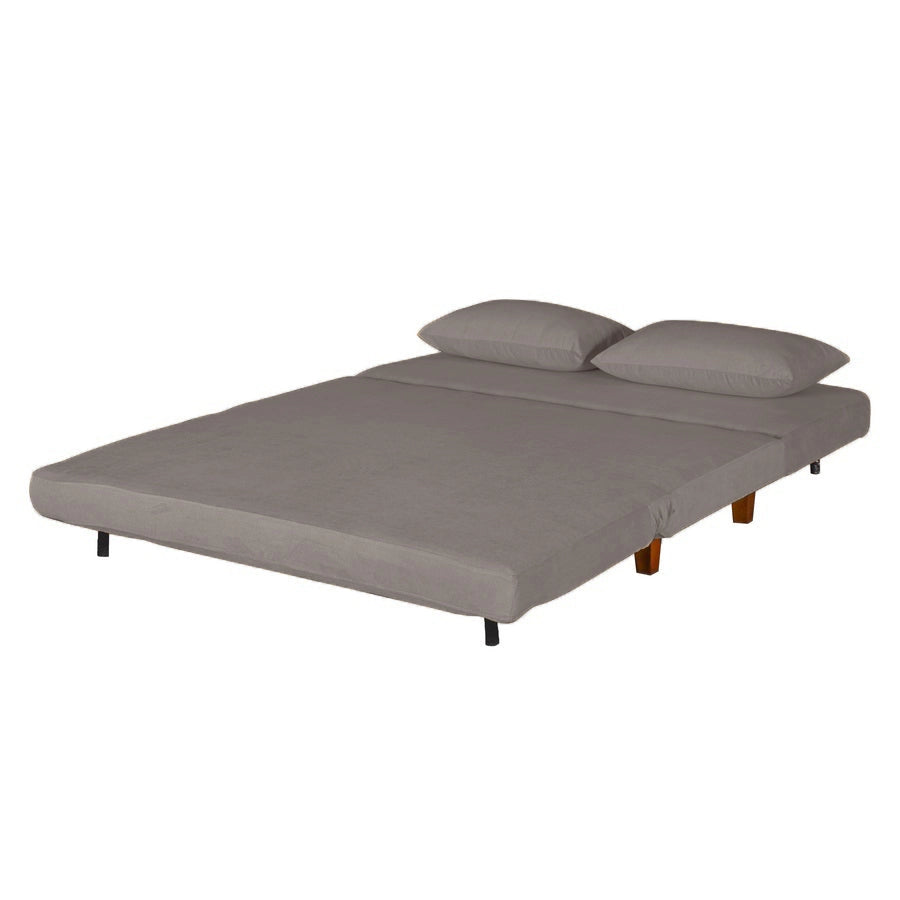 Divano Letto 2 Posti 146x91x82 cm in Tessuto Tortora Scuro