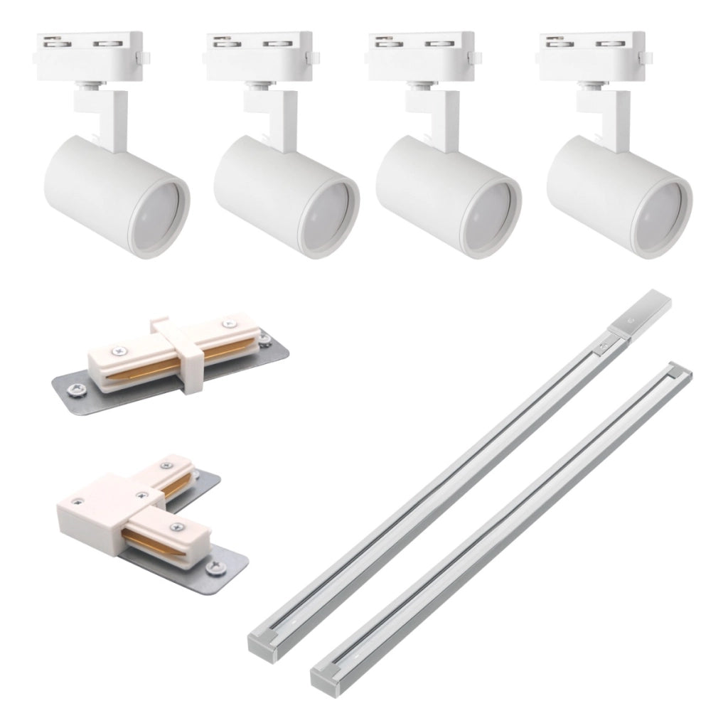 Kit binario 1F 4 faretti GU10 1 m bianco LYNX Polux