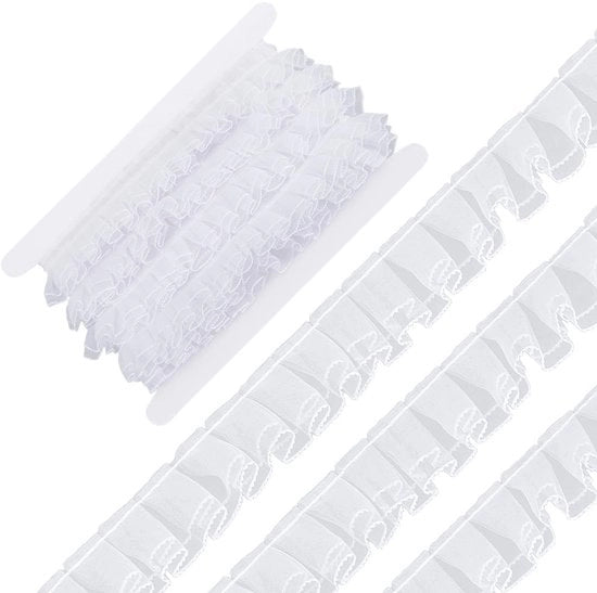 Tessuto Decorativo a Doppia Lama - Lint per Decorazione - Stoffa Piegata - Poliestere - 5 m - 22 mm Dimensione - Lint Decorativo