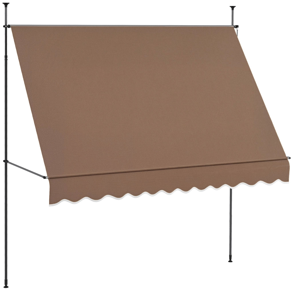 Telo da sole manuale retrattile con manovella ¨C zephmum ¨C marrone 300x120x210-300 cm
