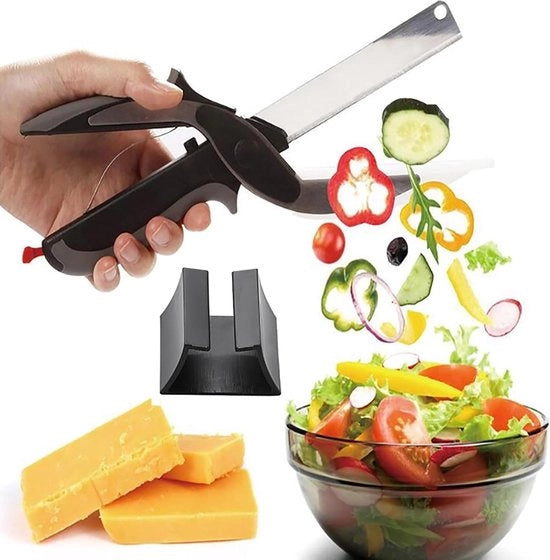 Cutter Multifunzionale in Acciaio Inossidabile con Tavola di Taglio per Insalate Verdure Carne Patate Pane