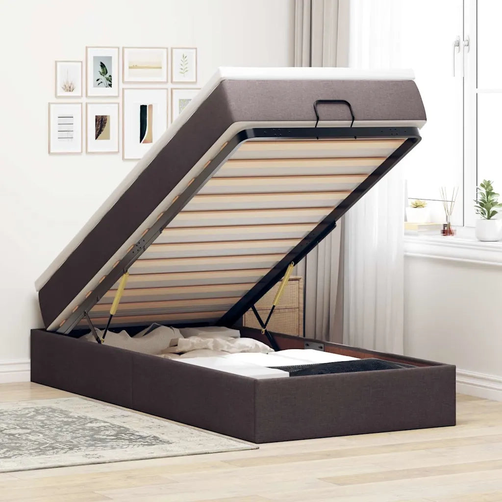 Struttura Letto Pouf con Materasso 80x200 cm in Tessuto